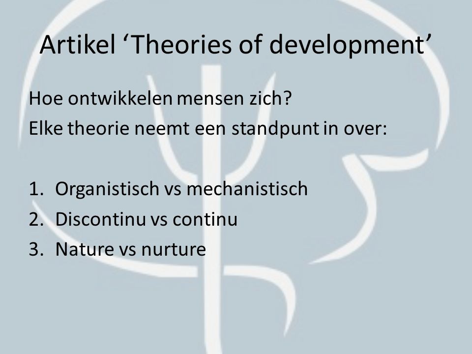 Artikel ‘Theories of development’