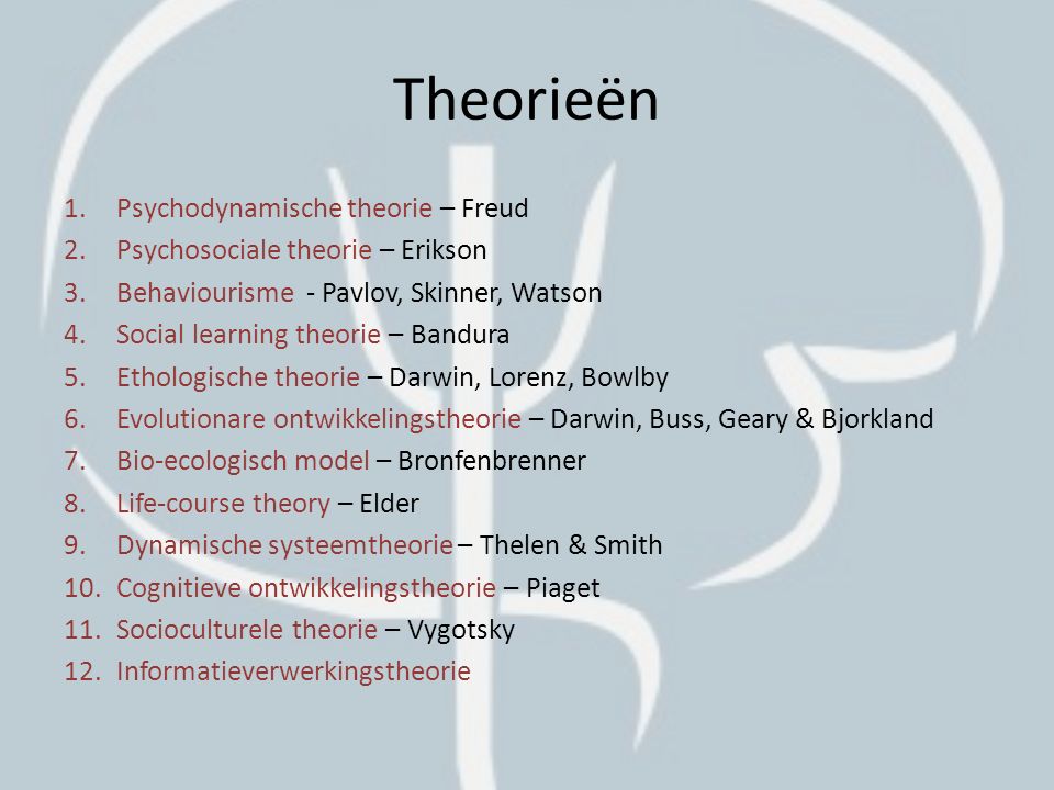 Theorieën Psychodynamische theorie – Freud