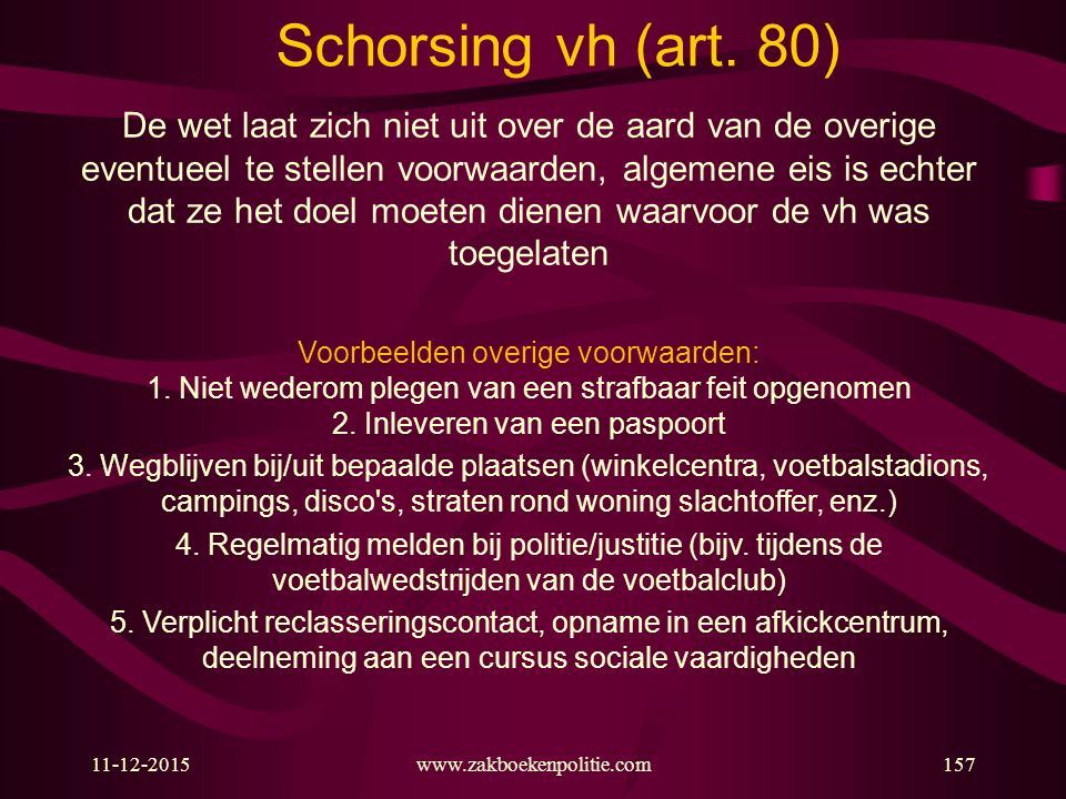 Schorsing vh (art. 80)