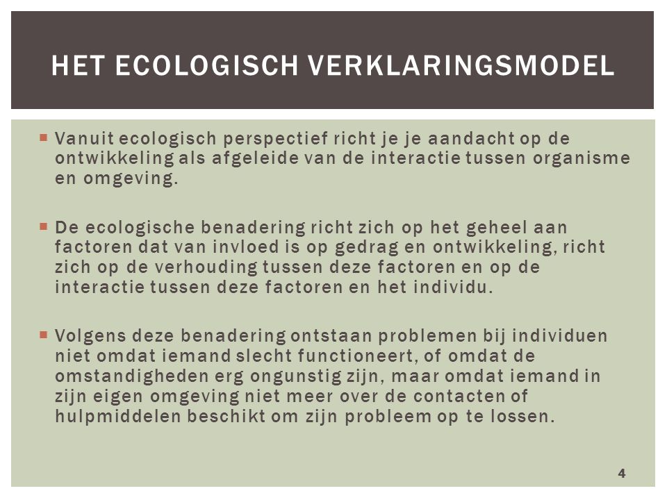 het Ecologisch verklaringsmodel