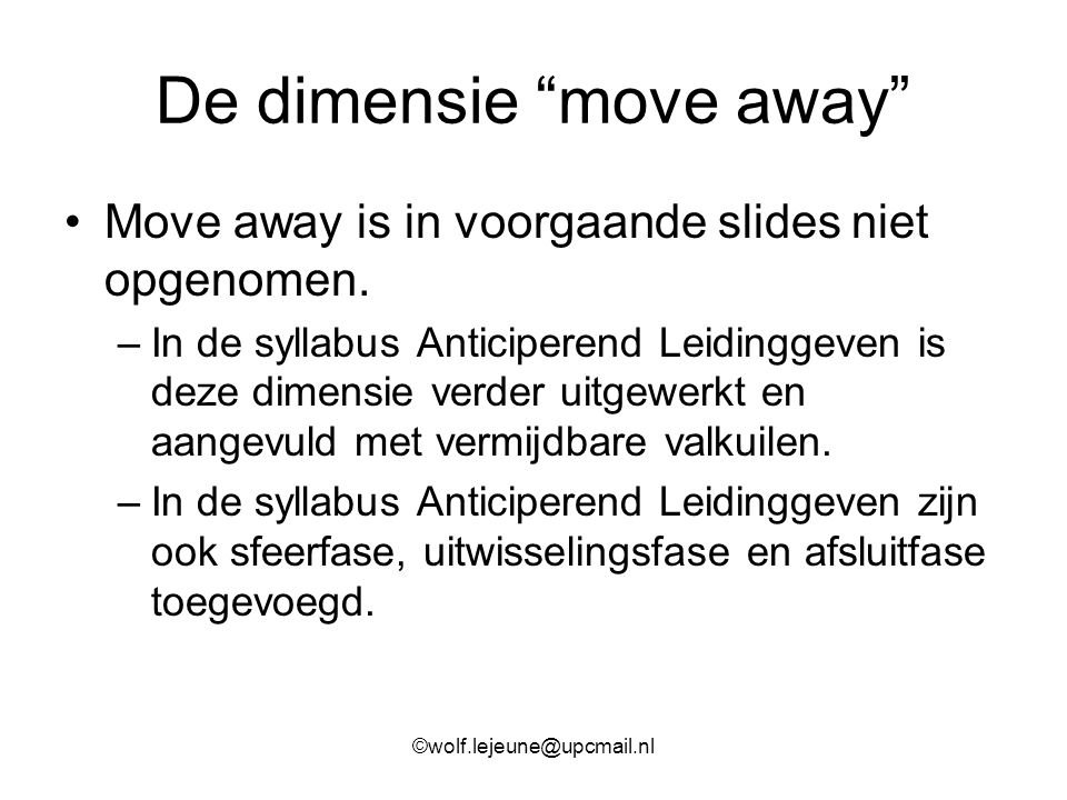 De dimensie move away