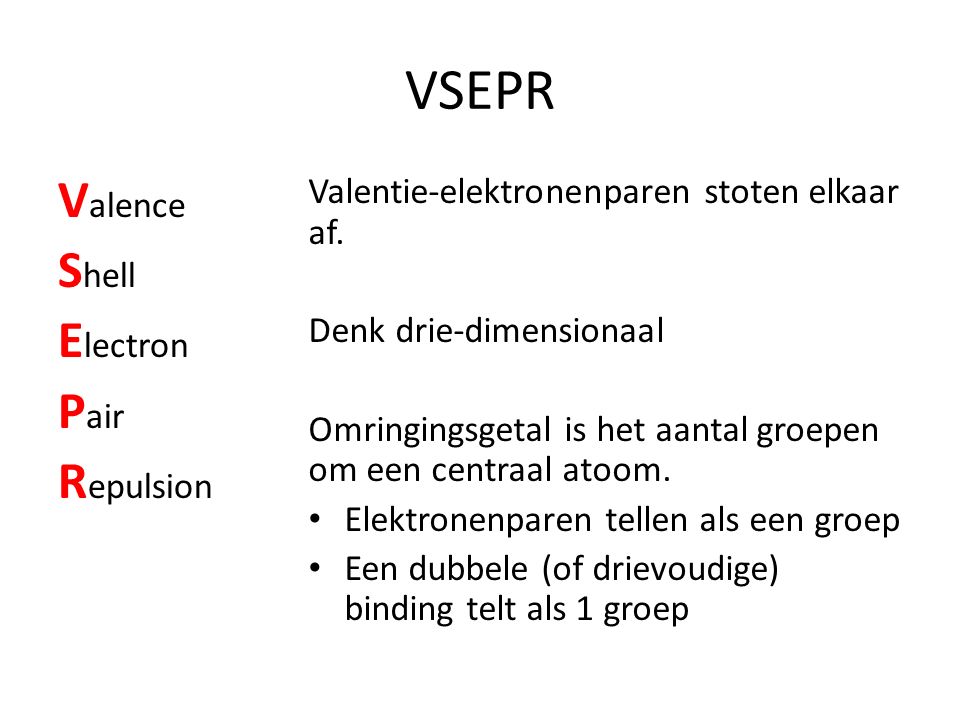 VSEPR Valence Shell Electron Pair Repulsion