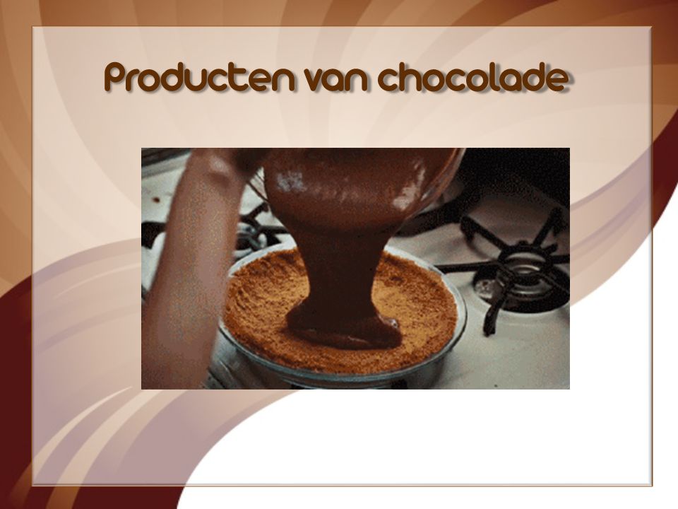 Producten van chocolade