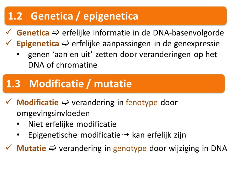 1.2 Genetica / epigenetica