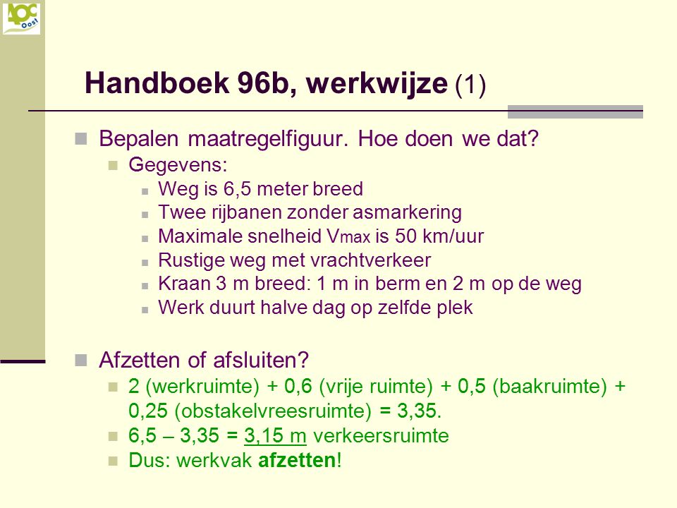 Handboek 96b, werkwijze (1)